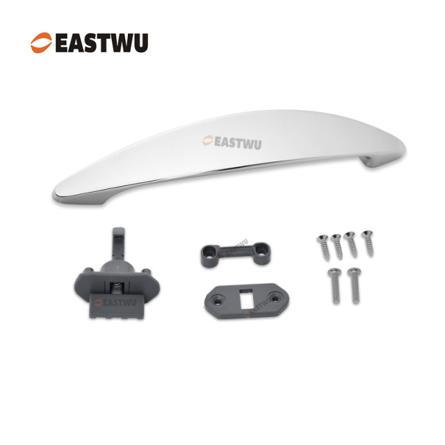 Cupboard Door Chrome Metal Handle with Plastic Hidden Locking Mechanism Lever Handles for caravan motorhome and RV