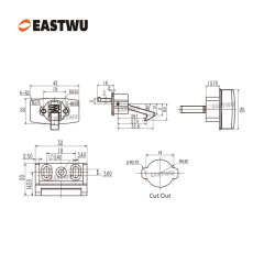 Chrome Metal Locking Mechanism Cut Out:φ19mm