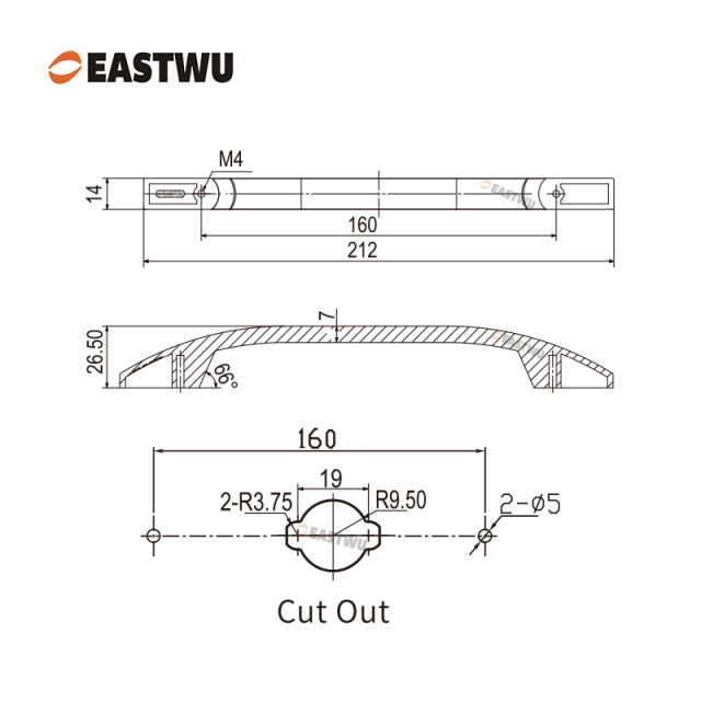Cupboard Door Chrome Slim Metal Handle with Metal Hidden Locking Mechanism Lever Handles and locking system for caravan motorhome and RV