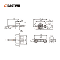 Matt Black Drawer Door Slim Metal Handle with Gray Plastic Hidden Locking Mechanism Lever Handles and locking system for caravan motorhome and RV