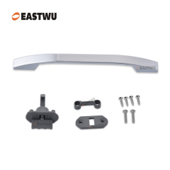 Chrome Cupboard Door Slim Metal Handle with Gray Plastic Hidden Locking Mechanism Lever Handles for caravan motorhome and RV