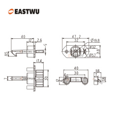 Brushed Nickel Cabinet Door Slim Metal Handle with Gray Plastic Hidden Locking Mechanism Lever Handles for caravan motorhome and RV