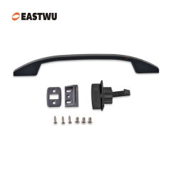 Matt Black Drawer Door Slim Metal Handle with Matt black Metal Hidden Locking Mechanism Lever Handles and locking system for caravan motorhome and RV