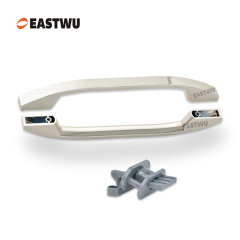 Brushed Nickel Cabinet Door Slim Metal Handle with Gray Plastic Hidden Locking Mechanism Lever Handles for caravan motorhome and RV