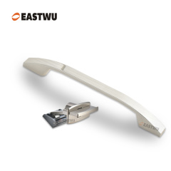 Brushed Nickel Cabinet Door Slim Metal Handle with Brushed Nickel Metal Hidden Locking Mechanism Lever Handles and locking system for caravan motorhome and RV