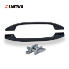 Matt Black Drawer Door Slim Metal Handle with Gray Plastic Hidden Locking Mechanism Lever Handles and locking system for caravan motorhome and RV