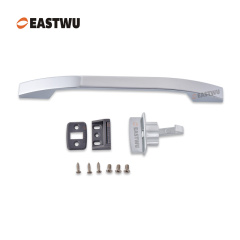 Cupboard Door Chrome Slim Metal Handle with Metal Hidden Locking Mechanism Lever Handles and locking system for caravan motorhome and RV