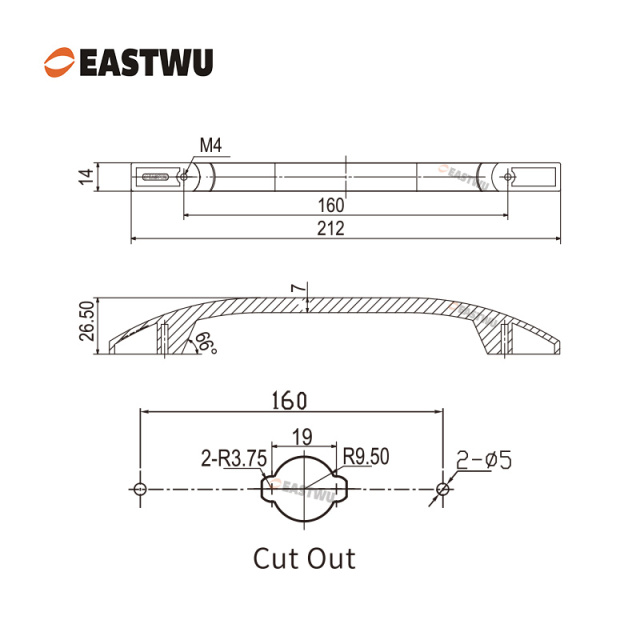 Brushed Nickel Cabinet Door Slim Metal Handle with Brushed Nickel Metal Hidden Locking Mechanism Lever Handles and locking system for caravan motorhome and RV