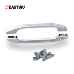 Chrome Cupboard Door Slim Metal Handle with Gray Plastic Hidden Locking Mechanism Lever Handles for caravan motorhome and RV