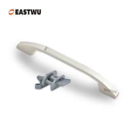 Brushed Nickel Cabinet Door Slim Metal Handle with Gray Plastic Hidden Locking Mechanism Lever Handles for caravan motorhome and RV