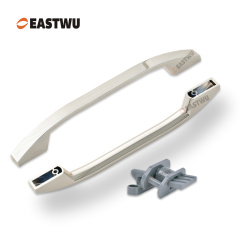 Brushed Nickel Cabinet Door Slim Metal Handle with Gray Plastic Hidden Locking Mechanism Lever Handles for caravan motorhome and RV