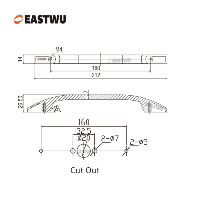 Brushed Nickel Cabinet Door Slim Metal Handle with Gray Plastic Hidden Locking Mechanism Lever Handles for caravan motorhome and RV