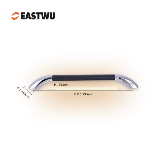 Middle Size 290mm Chrome Handle with Leather Covered Motorhome Caravan LED Entry Door Grab Rail Handles Inside Use Only