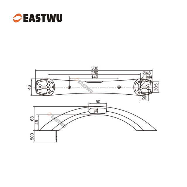 Chrome LED Entry Door Handle C.C.260mm Power 1W Voltage 12V
