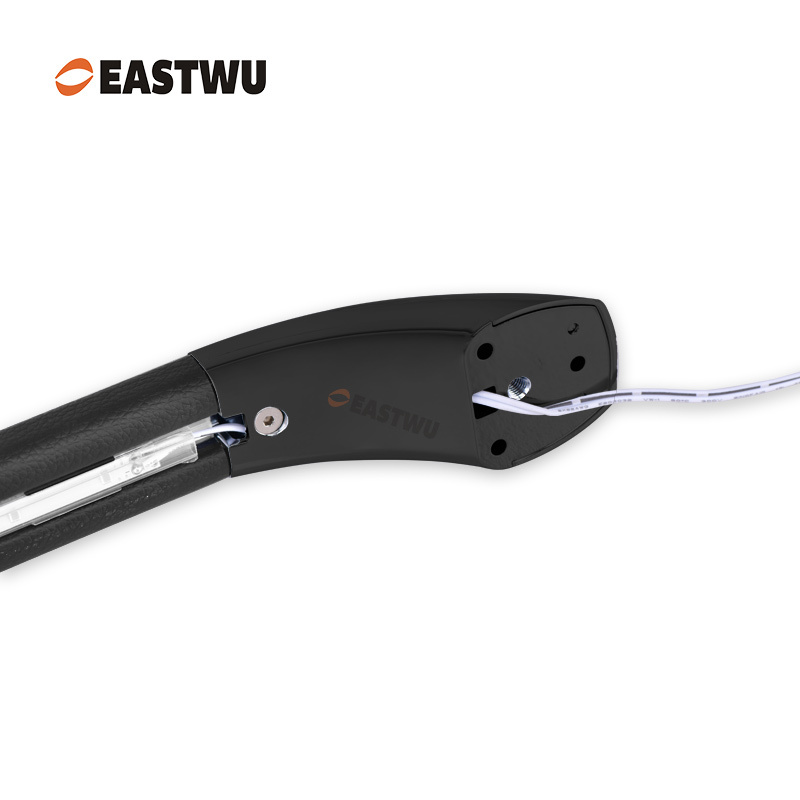 Small Size 250mm Matt Black Handle with Leather Covered LED Caravan Motorhome Entry Door Bathroom Grab Rail Assist Handles with Integrated Lighting
