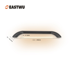 Middle Size 290mm Matt Black Handle with Leather Covered Caravan Motorhome Ambulance LED Entry Door Grab Rail Handles
