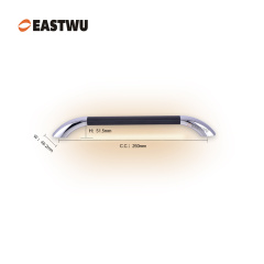 Small Size 250mm Chrome Handle with Leather Covered Caravan Motorhome Bathroom Ambulance Assit LED Grab Entry Door Handles Inside Use Only