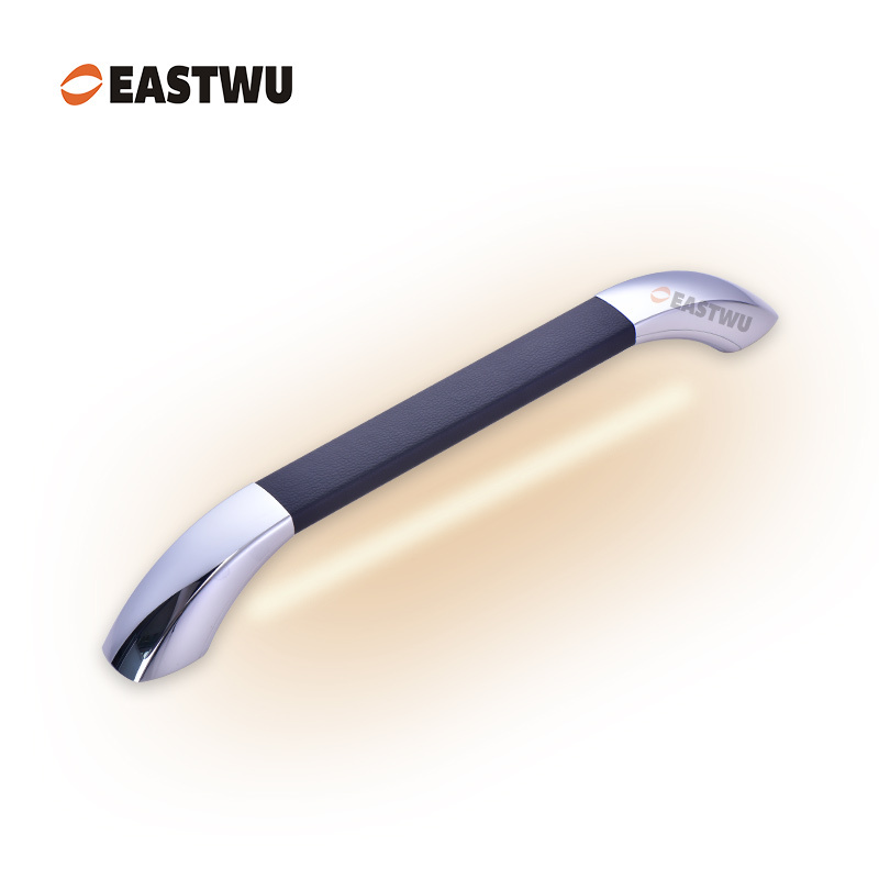 Small Size 250mm Chrome Handle with Leather Covered Caravan Motorhome Bathroom Ambulance Assit LED Grab Entry Door Handles Inside Use Only