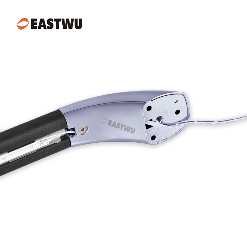 Small Size 250mm Pearl Chrome Handle with Black Leather Covered RV Motorhome Caravan LED Entry Grab Rail Door Handle