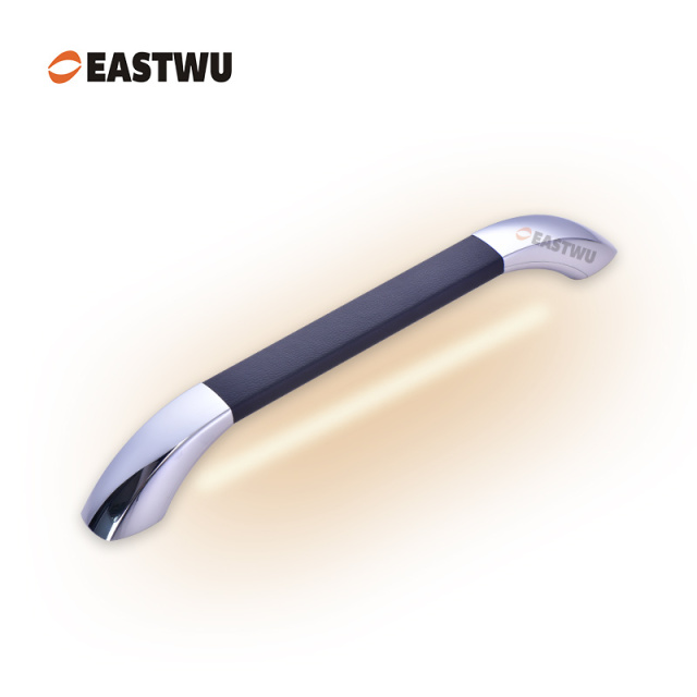 Middle Size 290mm Chrome Handle with Leather Covered Motorhome Caravan LED Entry Door Grab Rail Handles Inside Use Only