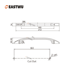 Brushed Nickel Drawer & Cabinet Door Metal Handle（Overall Length212mm,C.C.160mm）