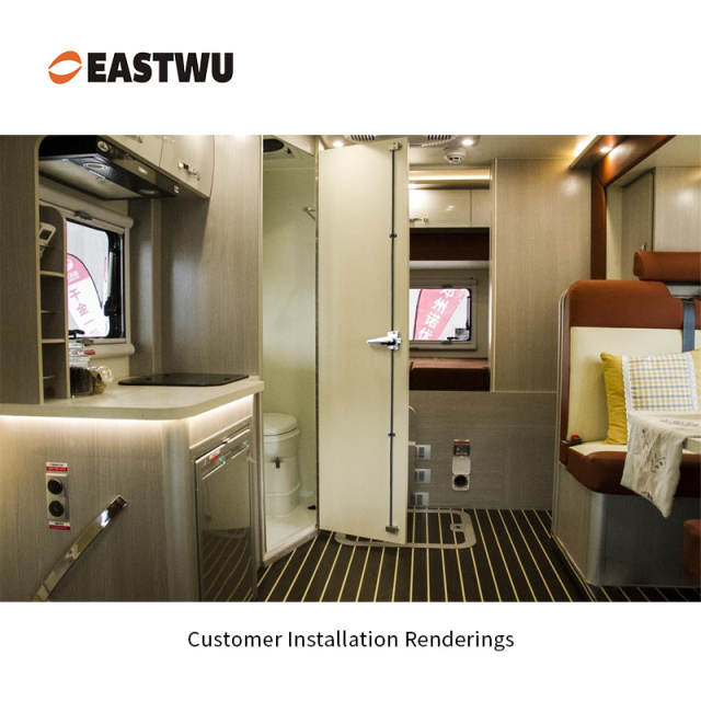 Caravan RV Motorhome WashroomToilet Room Lock with 3-Point Locking Mechanism – Pearl Chrome Finish, Lightweight Aluminum Alloy