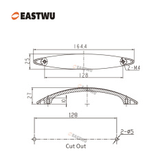 Chrome Drawer & Cabinet Door Metal Handle （Overall Length 164.4mm,C.C. 128 mm）