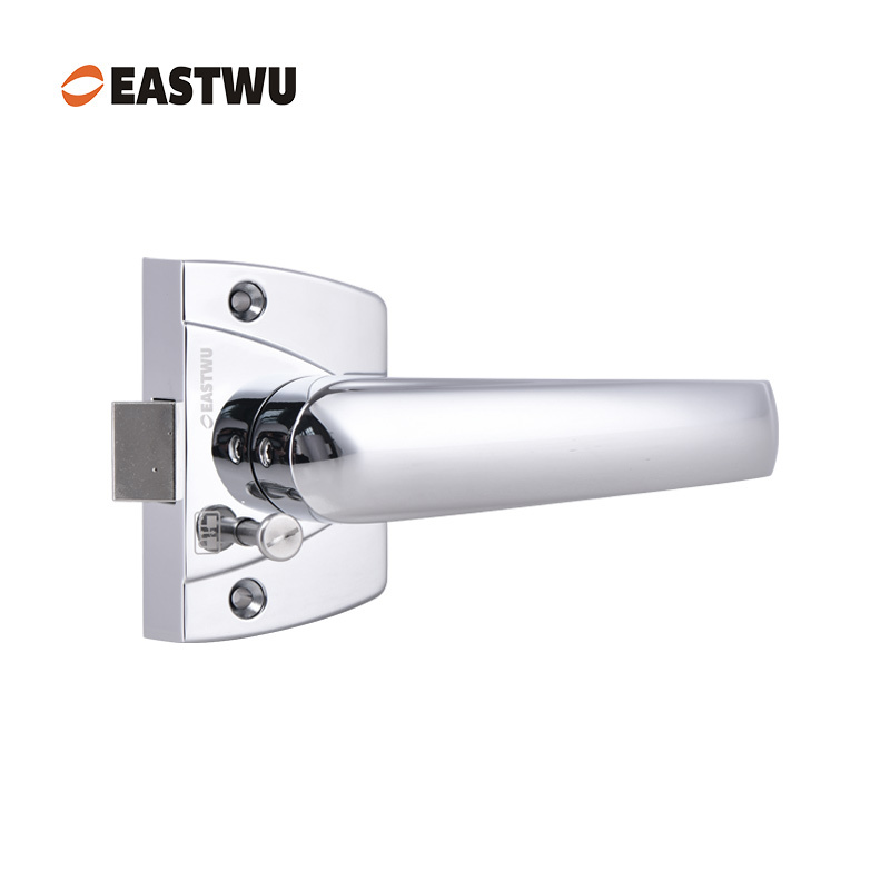 Caravan RV Motorhome WashroomToilet Room Lock with 3-Point Locking Mechanism – Pearl Chrome Finish, Lightweight Aluminum Alloy