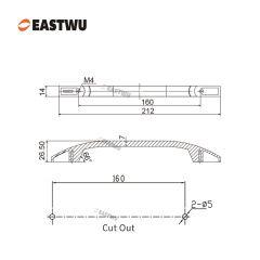 Matt Black Drawer & Cabinet Door Metal Handle（Overall Length212mm,C.C.160mm）