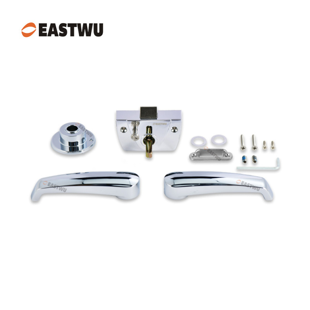 Chrome Caravan RV Camper Motorhome Toilet Washroom Door Handles Locks - Lightweight Aluminum Alloy, Durable & Secure
