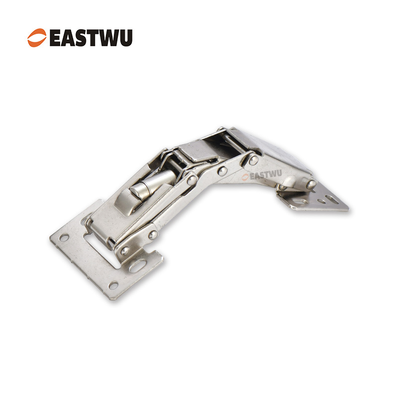 Nickel RV Cupboard Door Hinge Cold-rolled Steel NO Drilling Opening Angle 150°