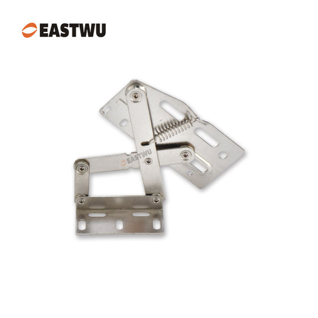 Nickel RV Cupboard Door Hinge Cold-rolled Steel NO Drilling Opening Angle 45°