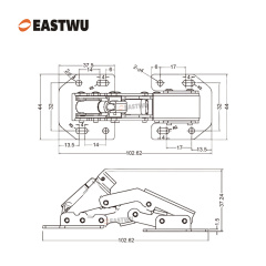 Nickel RV Soft Close Cupboard Door Hinge Cold-rolled Steel NO Drilling Opening Angle 90°