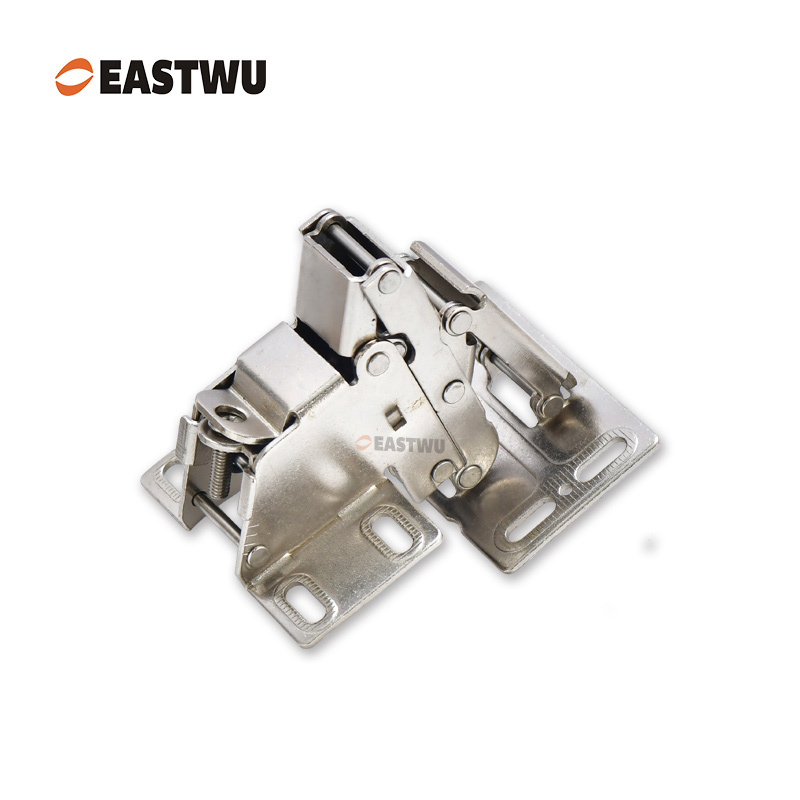 Nickel RV Cupboard Door Hinge Cold-rolled Steel NO Drilling Opening Angle 90°