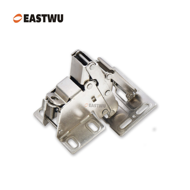 Nickel RV Cupboard Door Hinge Cold-rolled Steel NO Drilling Opening Angle 90°