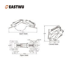 Nickel RV Soft Close Cupboard Door Hinge Cold-rolled Steel NO Drilling Opening Angle 90°