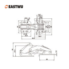 Soft Close Caravan RV Trailer Cabinet Cupboard Hinges Cold-rolled steel No Drilling Without cup Opening Angle 90°