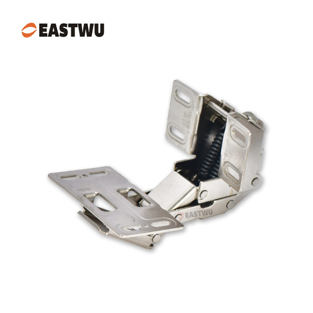 Nickel RV Cupboard Door Hinge Cold-rolled Steel NO Drilling Opening Angle 90°