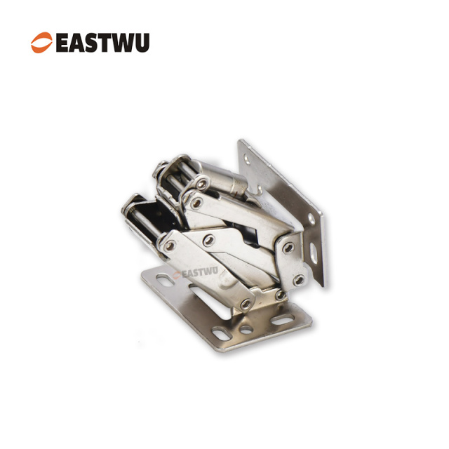 Nickel RV Cupboard Door Hinge Cold-rolled Steel NO Drilling Opening Angle 150°