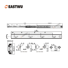 Blue Zinc Three Fold Heavy Duty Soft Close Drawer Slide Cold-rolled steel Closed Length 250-1800mm （10"-72"）