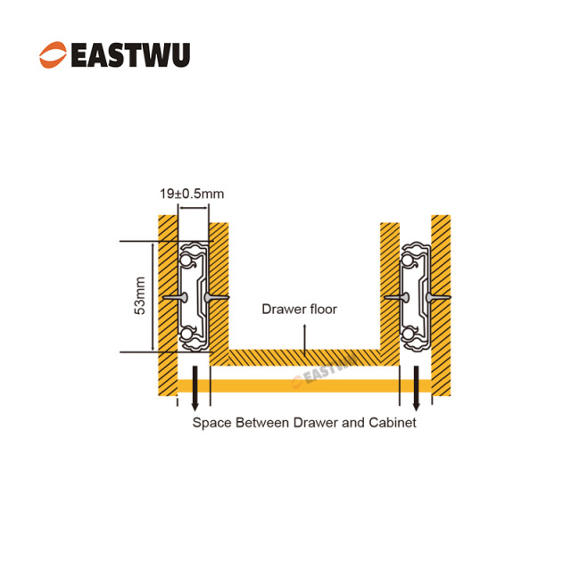 Blue Zinc Three Fold Heavy Duty Drawer Slide Cold-rolled steel Closed Length 250-1800mm （10"-72"）
