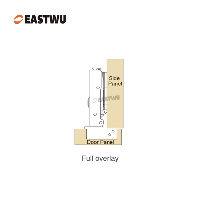 Support arm Nickel Clip-on Soft Close Cabinet Hinge SUS201&SUS304 Full Overlay Opening Angle 105°