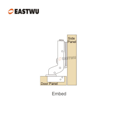 Big bend Nickel Clip-on Soft Close Cabinet Hinge SUS201&SUS304 Embed Opening Angle 105°