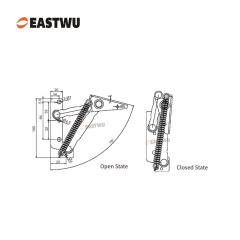 Nickel RV Cupboard Door Hinge Cold-rolled Steel NO Drilling Opening Angle 75°