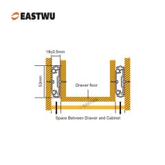 Blue Zinc Three Fold Heavy Duty Soft Close Drawer Slide Cold-rolled steel Closed Length 250-1800mm （10"-72"）
