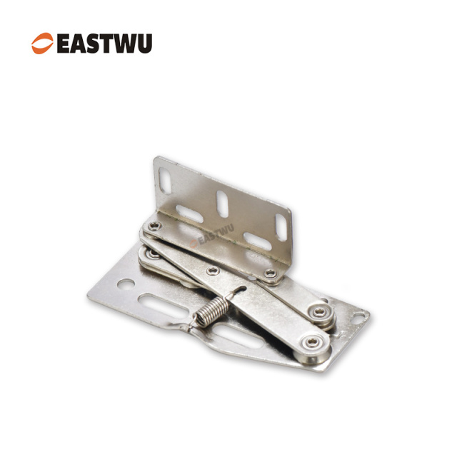 Nickel RV Cupboard Door Hinge Cold-rolled Steel NO Drilling Opening Angle 45°