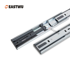 Black Zinc Three Fold Soft Close Ball Bearing Drawer Slide Cold-rolled steel Closed Length 250-600mm （10"-24"）