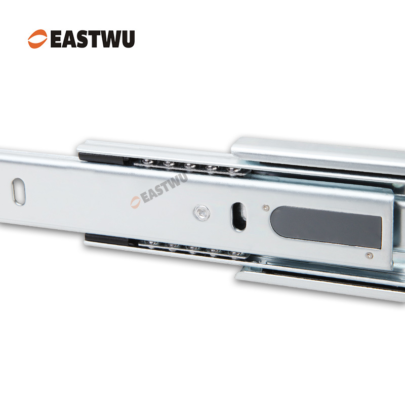 Black Zinc Three Fold Soft Close Ball Bearing Drawer Slide Cold-rolled steel Closed Length 250-600mm （10"-24"）