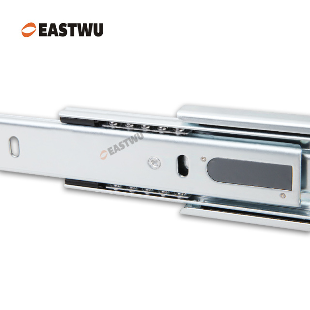 Black Zinc Three Fold Soft Close Ball Bearing Drawer Slide Cold-rolled steel Closed Length 250-600mm （10"-24"）