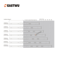 Black Zinc Three Fold Soft Close Ball Bearing Drawer Slide Cold-rolled steel Closed Length 250-600mm （10"-24"）